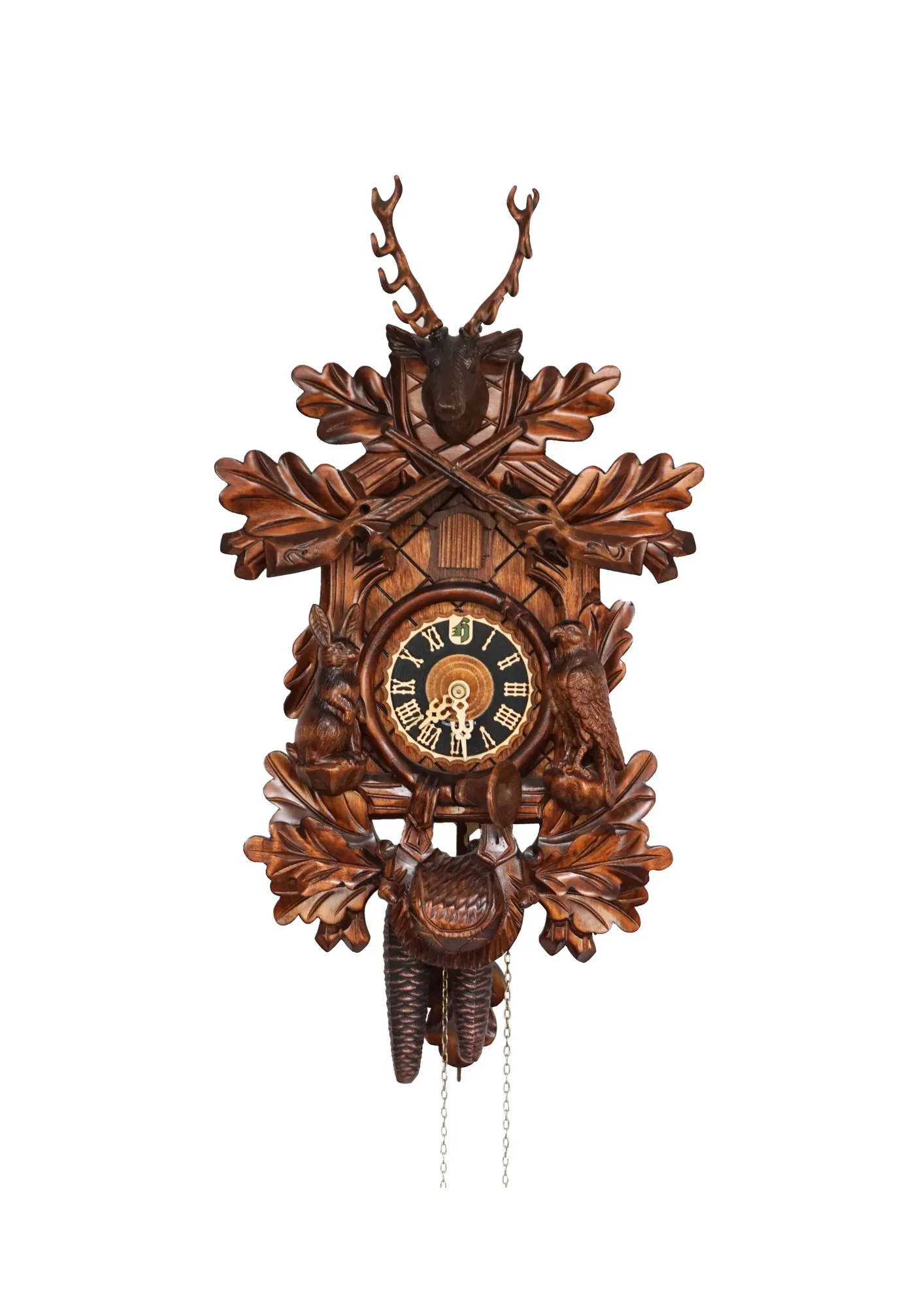愛知時計電気の振り子時計 Cuckoo Clock ブラウン Cuckoo Clock | Three Deer | 8 Day Movement | 74207462